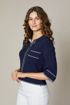 Jessica Graaf Knitted Collar Top 29224-003